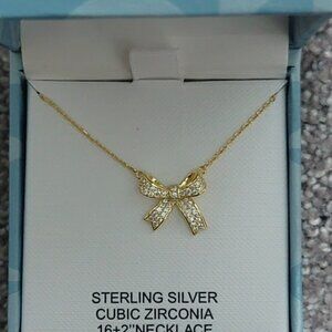 Charlotte & Lexi Bowtie Sterling Silver Cubic Zirconia Necklace